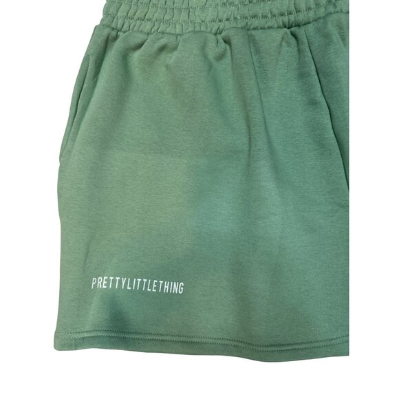 2/$30 NWT PrettyLittleThing Plus Size 14 Sage Green Pocket Sweat Shorts - Picture 4 of 14
